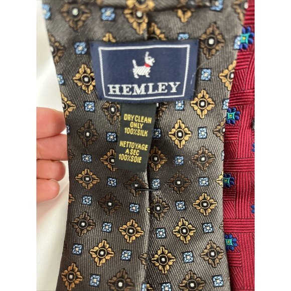 Lauren Ralph Lauren, TM Lewin, Hemley, Avanrata (Lot of X4) of Mens Silk Ties - Picture 6 of 15